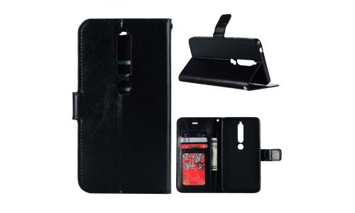 Etui type portefeuille noir pour Nokia 6.1 rabat latéral articulé fonction stand