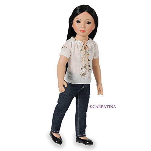Chic Jeans and Blouse Outfit for Carpatina Slim 18 Dolls