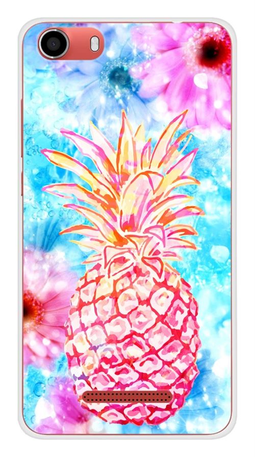 Coque en silicone imprimée compatible Wiko Lenny 2 Ananas