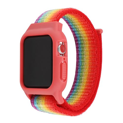 Bracelet en nylon avec coque de protection pour Apple Watch Series 6/ SE/ 5/ 4 44mm - Multicolore#1