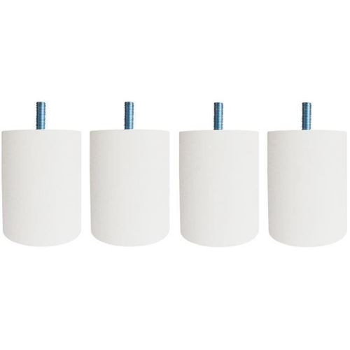 Jeu De Pieds Cylindriques O 7 Cm H 8,5 Cm Blanc - Lot De 4