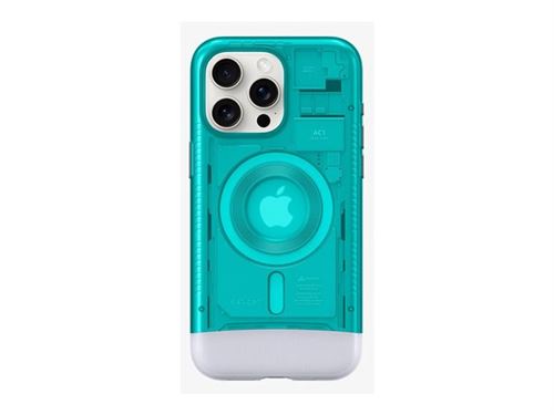 Spigen Classic C1 MagFit - Coque de protection pour téléphone portable - compatibilité avec MagSafe - polycarbonate, polyuréthanne thermoplastique (TPU) - bleu Bondi - pour Apple iPhone 15 Pro