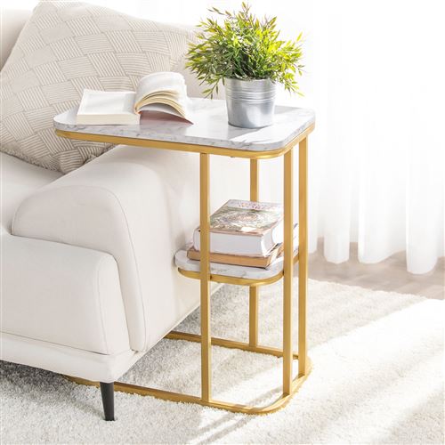 SoBuy® FBT110-G Table d’Appoint Moderne Bout de Canapé à Café Table Basse Table de Chevet Effet