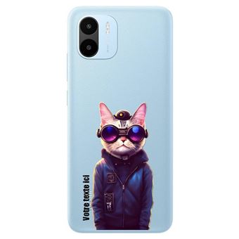 Coque Taperso Pour Xiaomi Redmi A Et A Personnalisable Motif Chat Facon Cyber Futuriste