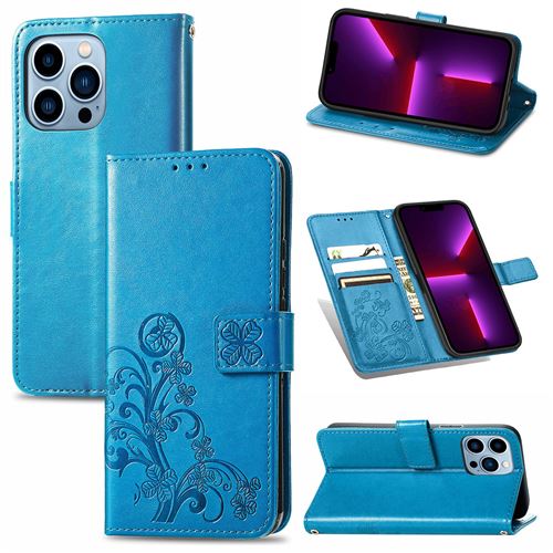 MPFRANCE Housse pour iPhone 13 Pro Max Bleu [Fleur de Lys]