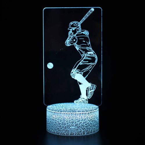 Stack Lampe 3D Tactile Veilleuses Enfant 7 Couleurs Avec Telecommande - Baseball #1046 - Image 2