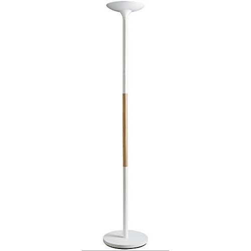 Unilux© - Unilux Pryska Lampadaire LED 40W 4000 Lumens à Variation d'Intensité lumineuse 180 x 34cm Blanc/Hêtre