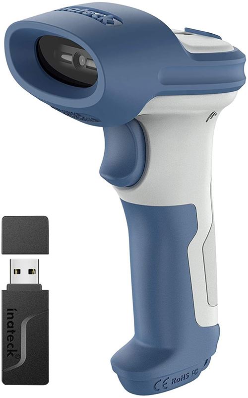 Inateck 2D Scanner De Code-Barres Sans Fil, Bluetooth 5,0 Et 2,4Ghz