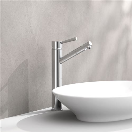 Schütte Waschtischarmatur "Cornwall" Design Wasserhahn Bad für Aufsatz-Waschbecken, Mischbatterie, Chrom