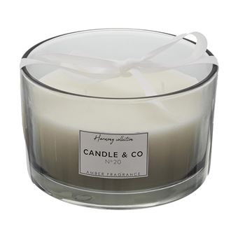 Bougie Parfumée 3 mèches Teinte Grise Senteur Ambre Ø13x8cm - ELEXI - ALTOBUY - 1
