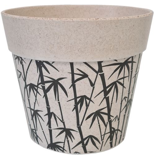 SUD TRADING Cache Pot Bambouseraie en Bambou - Hauteur 15.5 cm - Diamètre 17 cm