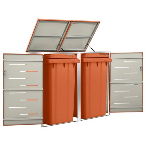 VidaXL - Mülltonnenbox edelstahl, One Size, Orange