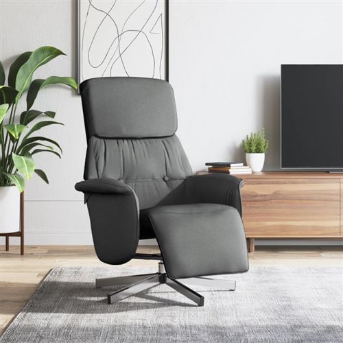 Non Communiqué Gris Foncé Fauteuil Inclinable Avec Repose Pieds Tissu