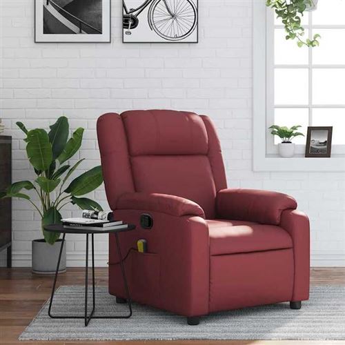 Non Communiqué Rouge Vidaxl Fauteuil De Massage, Relaxation Similicuir Bordeaux