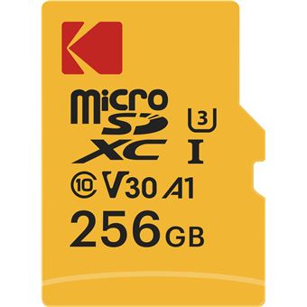 Carte mémoire Micro SDXC Kodak UHS-I U3 V30 256 Go avec adaptateur Micro SD - 1