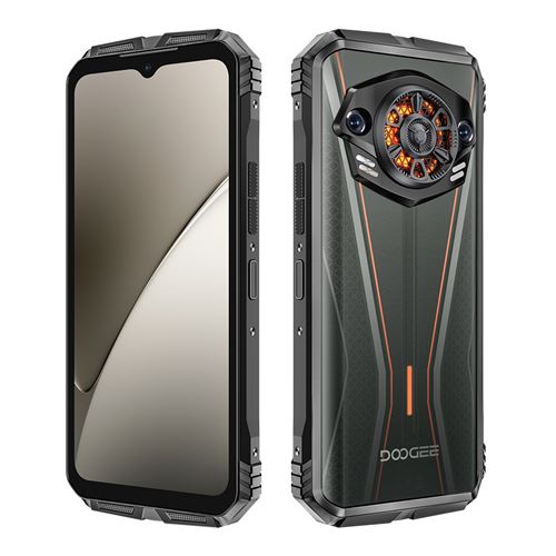 DOOGEE S Punk Pro(Orange) Telephone Portable Android 14,20GO +512GO/TF 2TO,128dB Haut-Parleur,10800 mAh/33 W,6.6 FHD+90Hz,50MP+16MP Smartphone,Lumière LED/NFC/Face ID/OTG