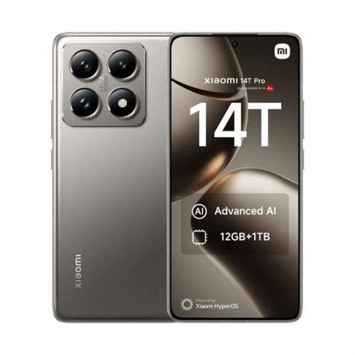 Smartphone Xiaomi 14T Pro gris 6.7 RAM 12 Go stockage 12 Go