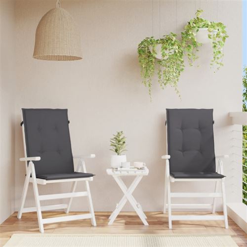 vidaXL Coussin de chaise de jardin 2 pcs Anthracite 120 x 50 x 3 cm