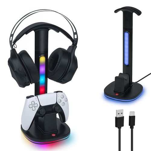 MCBAZEL Station d'accueil de charge pour support d'&eacute;clairage RVB pour casque de contr&ocirc;leur PS5 Edge Dualsense