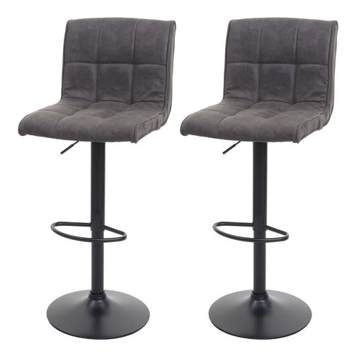 Mendler Gris Lot De 2 Tabourets De Bar - Foncé - Image 2