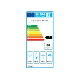 Falmec Design VIRGOLA3431 - Hotte - intégré - largeur : 86.1 cm - profondeur : 31 cm - evacuation & recyclage - acier inoxydable scotch brite