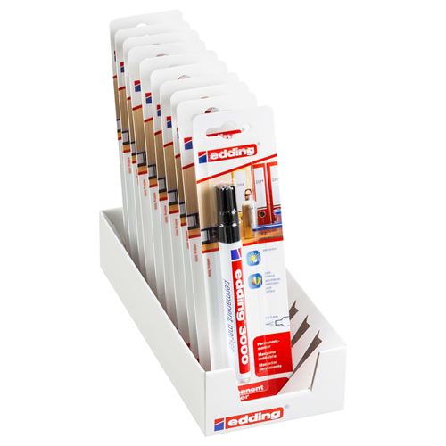 edding Marqueurs indélébiles 10 pcs Noir 3000