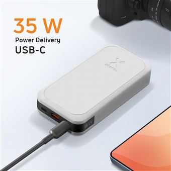 Batterie Externe Xtorm Fuel 5 Series 35W, 20 000mAh, 2x USB-C PD / 1x USB-A, Adapté aux voyages en avion, Compatible pour Samsung ou Android et iPhone ou Apple, Dusk White