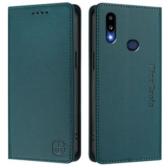 Coque Portefeuille Magnétique GANGXUN pour Samsung Galaxy A10S - Cuir Synthétique, Porte-Cartes/Billets, RFID Anti-Vol, Anti-Choc, Charge Sans Fil-Vert foncé - 1
