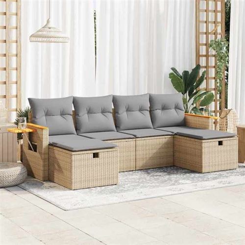 Non Communiqué Beige Ensembles Canapes. Fauteuils Et Tables De Jardin Vidaxl Resine Tressee 6 Pieces X 62 X 69