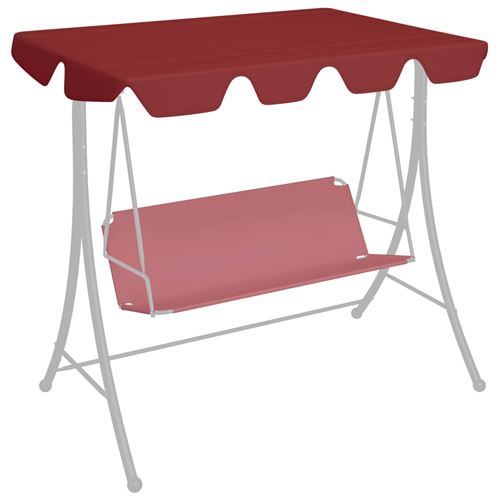 vidaXL Toit de rechange balançoire Bordeaux 188/168x110/145cm 270 g/m²