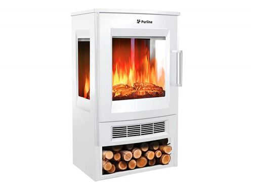 Non Communiqué Blanc Cheminée Électrique Sur Pied Avec Commande Wifi App Purline Che-720 W