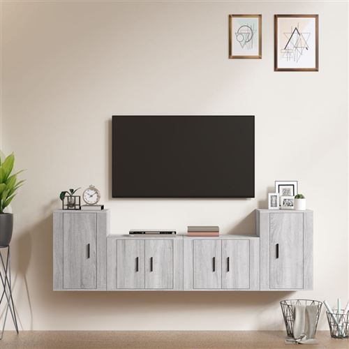vidaXL - Ensemble de meubles TV - 4 pièces - Gris - Image 2