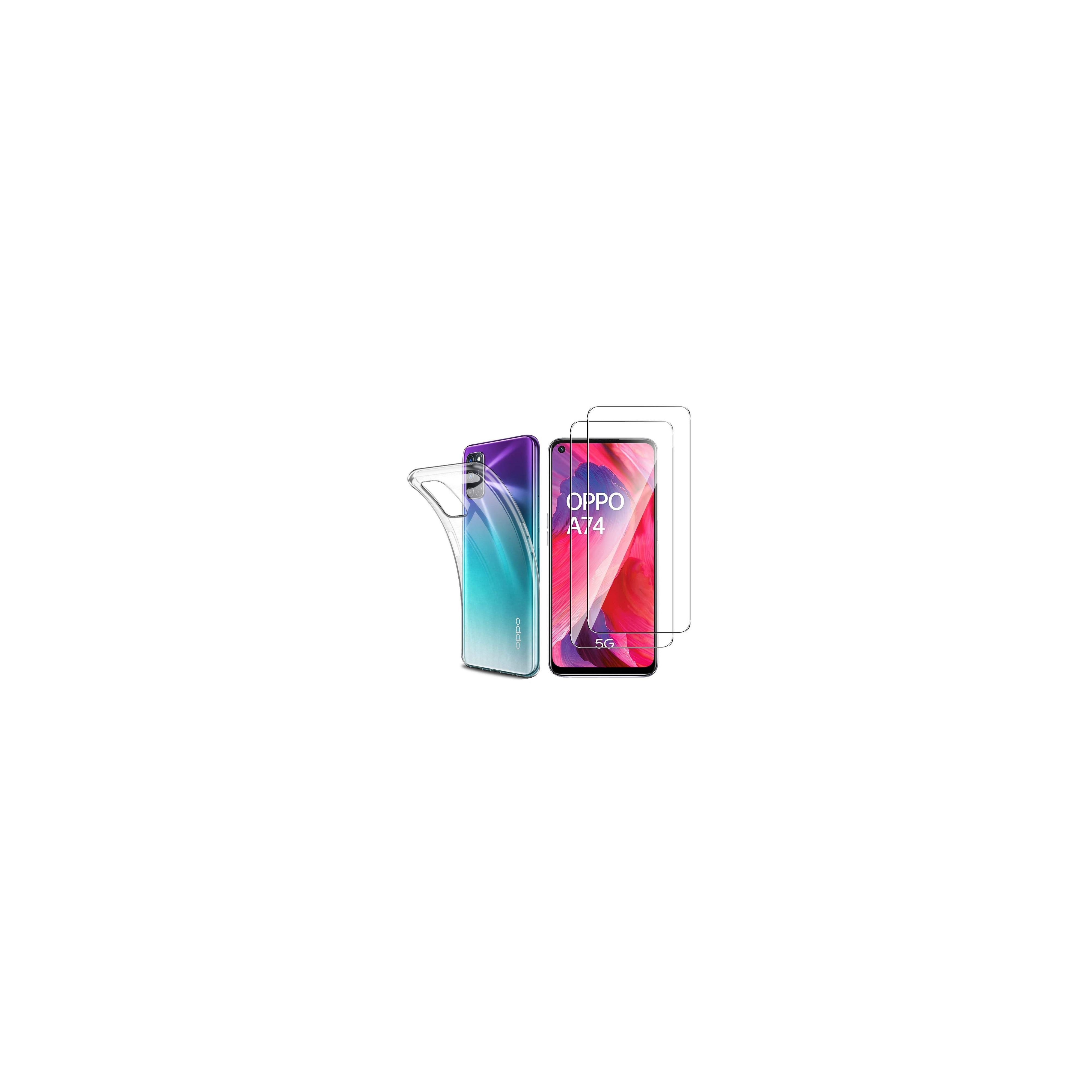 Coque Béquille + 2 Protections écran Verre Trempé Pour Oppo A74 5G / A54 5G - Marque NOVAGO - Neuf