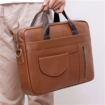 BOSTANTEN Sac Serviette Cuir Véritable 15.6" - Sac Ordinateur Portable Homme Femme Business
