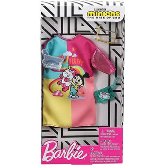 Barbie - habit poupee mannequin minions - robe multicolor licorne avec sac  a main et lunette - vetement - tenue - accessoire - Accessoire poupée -  Achat & prix