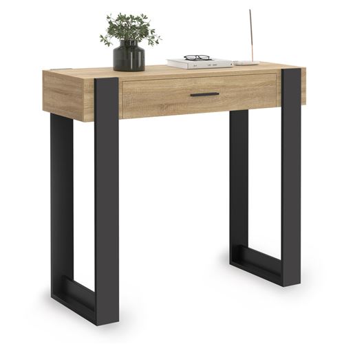 Idmarket Noir Market Console Phoenix Bois Et - Image 2