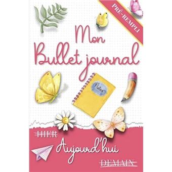 Bullet journal pré rempli Bujo illustré en couleurs Agenda