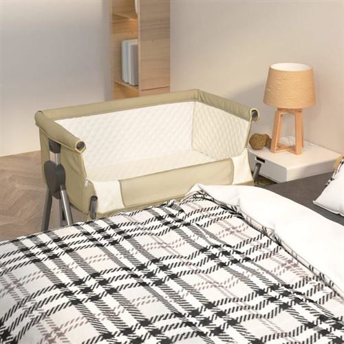 Vidaxl - Lit pour b&eacute;b&eacute; avec matelas Taupe Tissu de lin