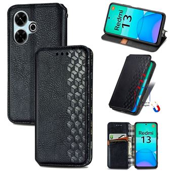 Moex Étui à Rabat En Cuir Végétalien Pour Xiaomi Redmi Note 14 Pro 5G - Clip Ceinture Et Protection 360° Noir