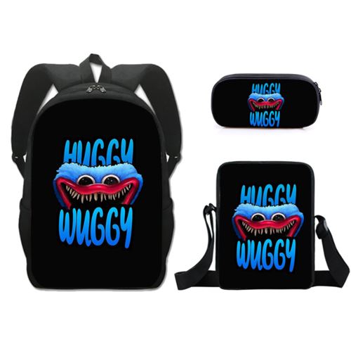 Set de 3 pièces Sacs à Dos Poppy Time Noir/Bleu 017