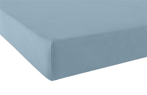 Drap Housse Uni Orage Percale Anne de Solène 140 x 190 (2 pers)