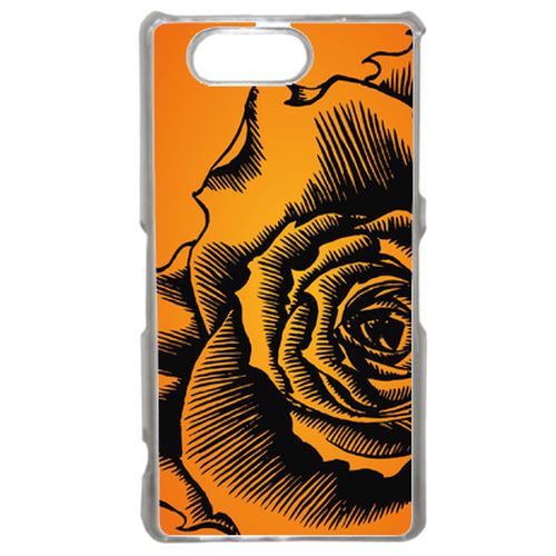 Coque Fleur Fond Fond Orange Compatible Sony Xperia Z3 Transparent