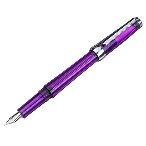Stylo Plume Wingsung Transparent Vaccum Filling Violet transparent F 0,5 mm