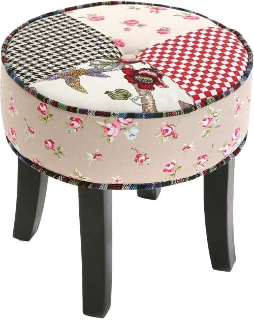 Versa - Tabouret rond Patchwork Romantic
