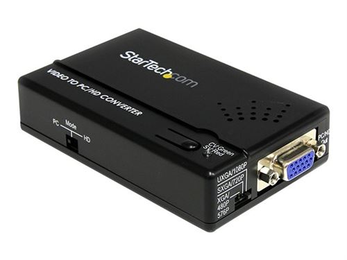 Startech.com Noir Convertisseur Composite Et S-Video Vers Vga - Convertisseur Vidéo - Vidéo Composite, S-Video - Vidéo Composante, Vga - Pour P/N: Sva5m3neua