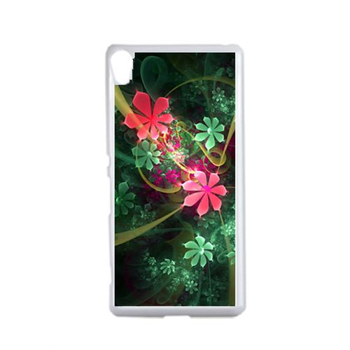 Coque Abstrait Fleur Verte Compatible Sony Xperia Xa Transparent