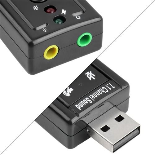 Carte son USB externe 7.1 - Son 3D dynamique 12 Mbp - PC Mac - USB - Noir - Carte  son - Achat & prix