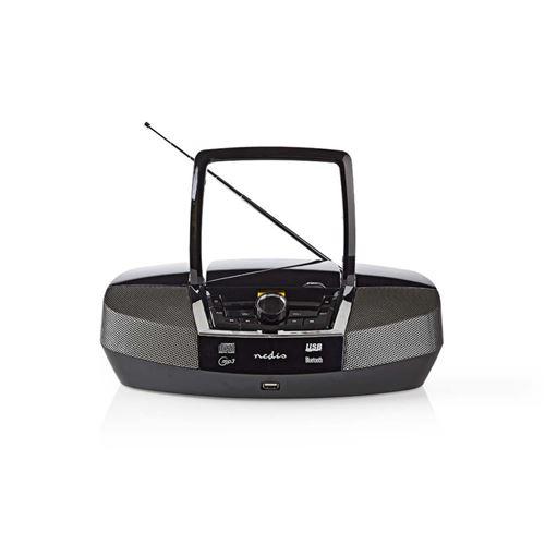 Nedis SPBB200BK Lecteur CD Bluetooth® Boombox 12 W / Radio FM / USB / Aux Noir