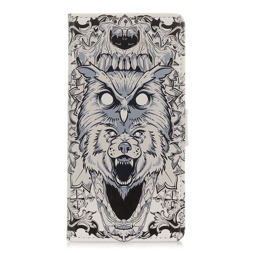Etui en PU support d'impression de patrons hibou abstrait pour votre Samsung Galaxy A10