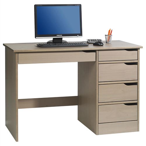 Bureau en pin massif HUGO, lasuré taupe